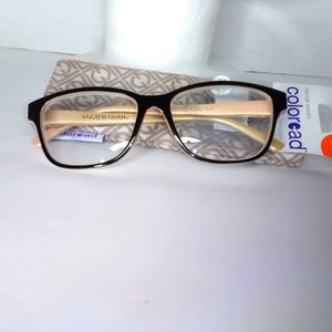 FOSTER GRANT COLOR READ+2.50 NEW With case Black & Beige